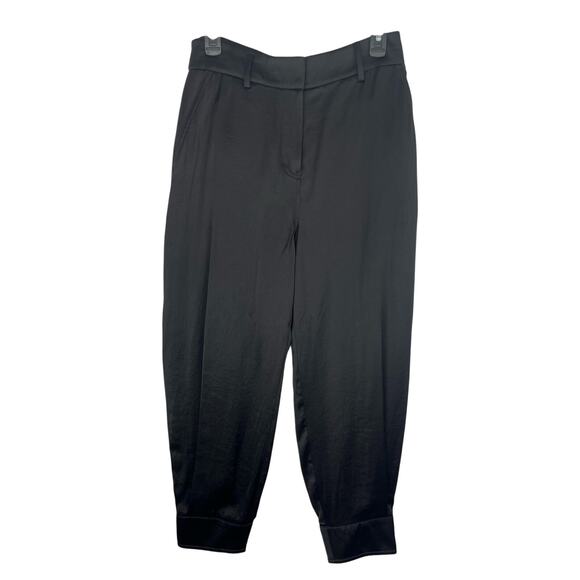 Express High Waisted Satin Cuffed Cropped Ankle Pants - Picture 1 of 7